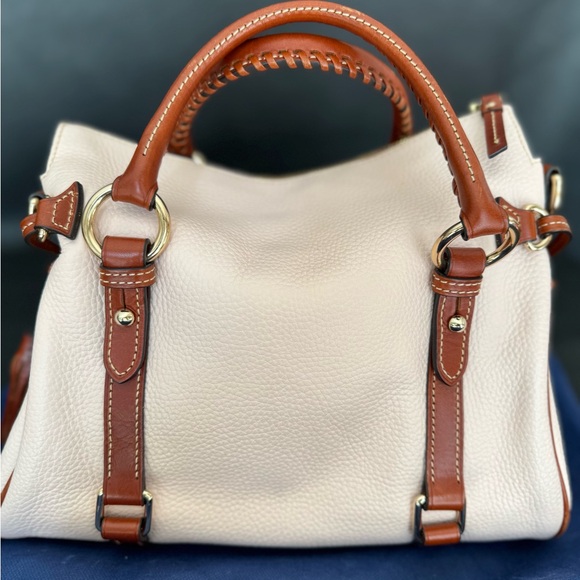 Dooney & Bourke Blush and Brown Satchel with Leather Accents - Picture 4 of 8